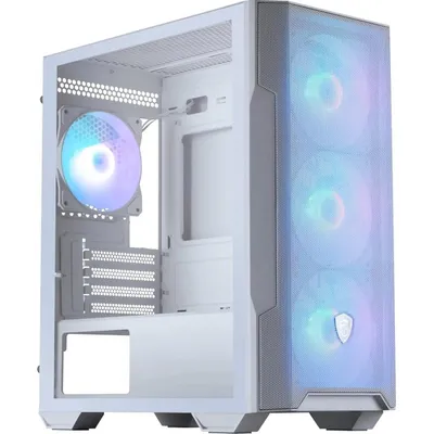 MSI MAG FORGE M100R Mid-Tower mATX gehärtetes Glas USB 3.2 ARGB weiß