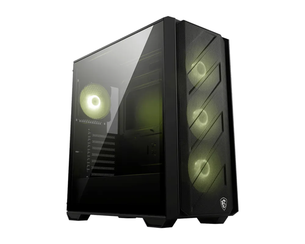 PC-Gehäuse MSI MAG FORGE 330R AIRFLOW Midi Tower Schwarz Transparent