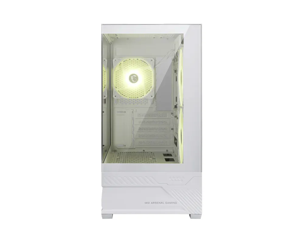 PC-Gehäuse MSI MAG PANO M110R White Mini Tower ARGB 270° Panorama