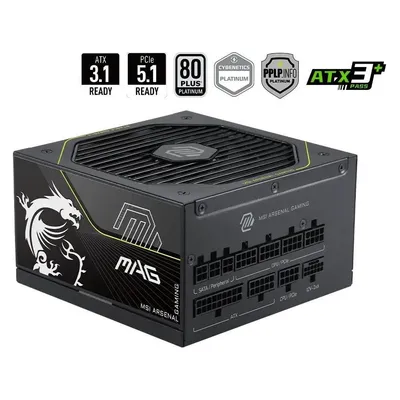 Fuente de Alimentación MSI 306-7ZPNX11-CE0 1200W Certificación 80 PLUS Platinum modular