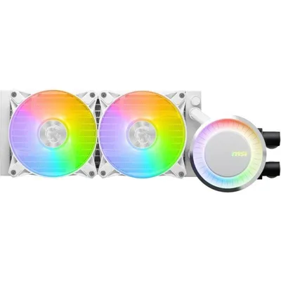 Flüssigkeitskühlung MSI MAG CORELIQUID E240 240mm 2 Lüfter ARGB Weiß