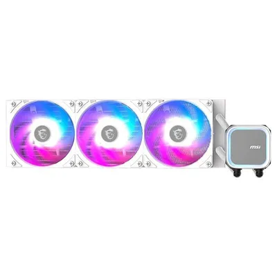 Flüssigkeitskühlung MSI MAG CORELIQUID A13 360mm 3 Lüfter RGB Weiß