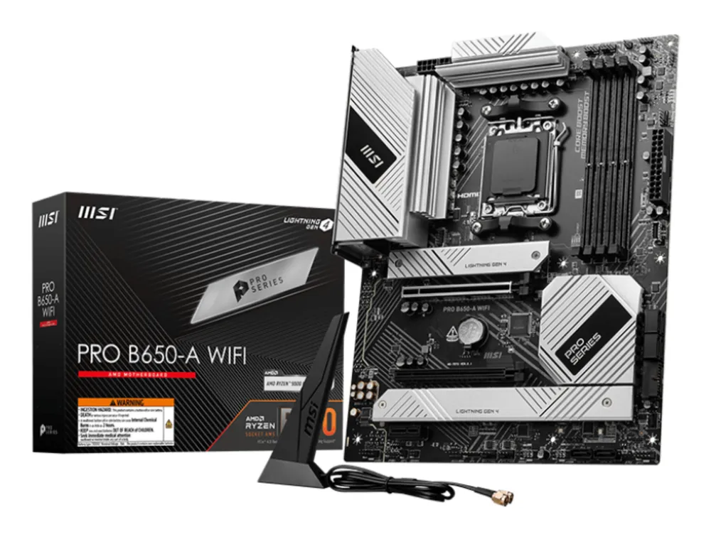 MSI PRO B650-A WIFI AMD B650 Sockel AM5 ATX-Motherboard mit WLAN und HDMI