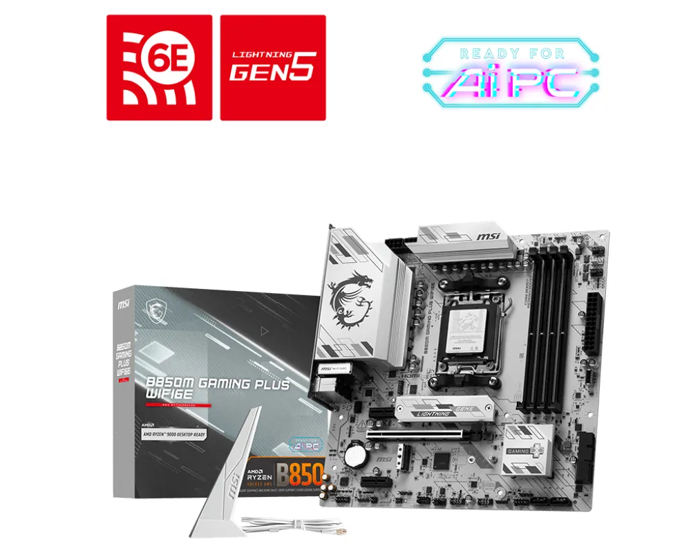 Placa Base MSI B850M GAMING PLUS WIFI6E B850 AM5 DDR5 Micro ATX Wi-Fi 6E Bluetooth