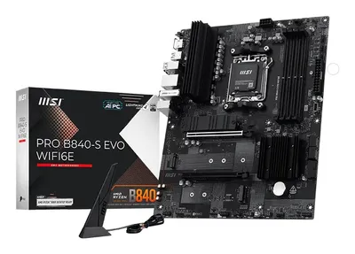Motherboard MSI PRO B840-S EVO WIFI6E AMD B840 Sockel AM5 DDR5 ATX WiFi 6E AI Cooling