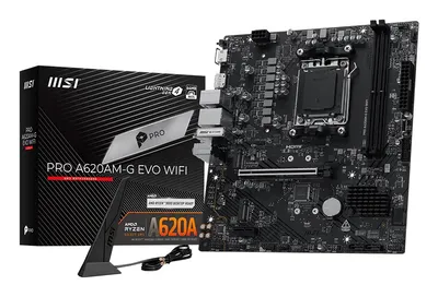 Motherboard MSI PRO A620AM-G EVO WIFI AMD A620 AM5 DDR5 Micro-ATX WiFi 6E 2.5G M.2