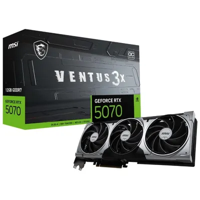 MSI GeForce RTX 5070 VENTUS 3X OC 12GB GDDR7 Reflex 2 RTX AI DLSS4
