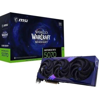 MSI GeForce RTX 5070 12G World of Warcraft MIDNIGHT VOID EDITION OC 12GB GDDR7 Reflex 2 DLSS4