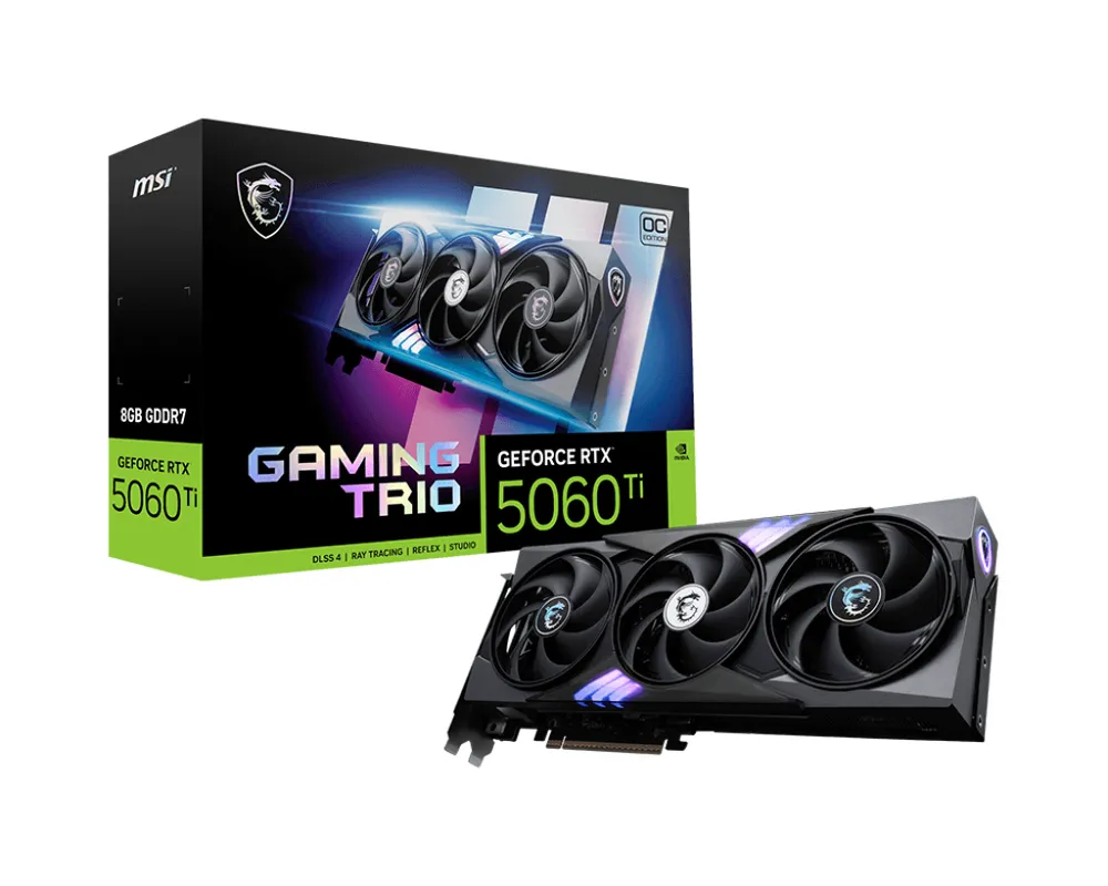 Grafikkarte MSI GeForce RTX 5060 Ti GAMING TRIO OC 8GB GDDR7 Reflex 2 RTX AI DLSS4