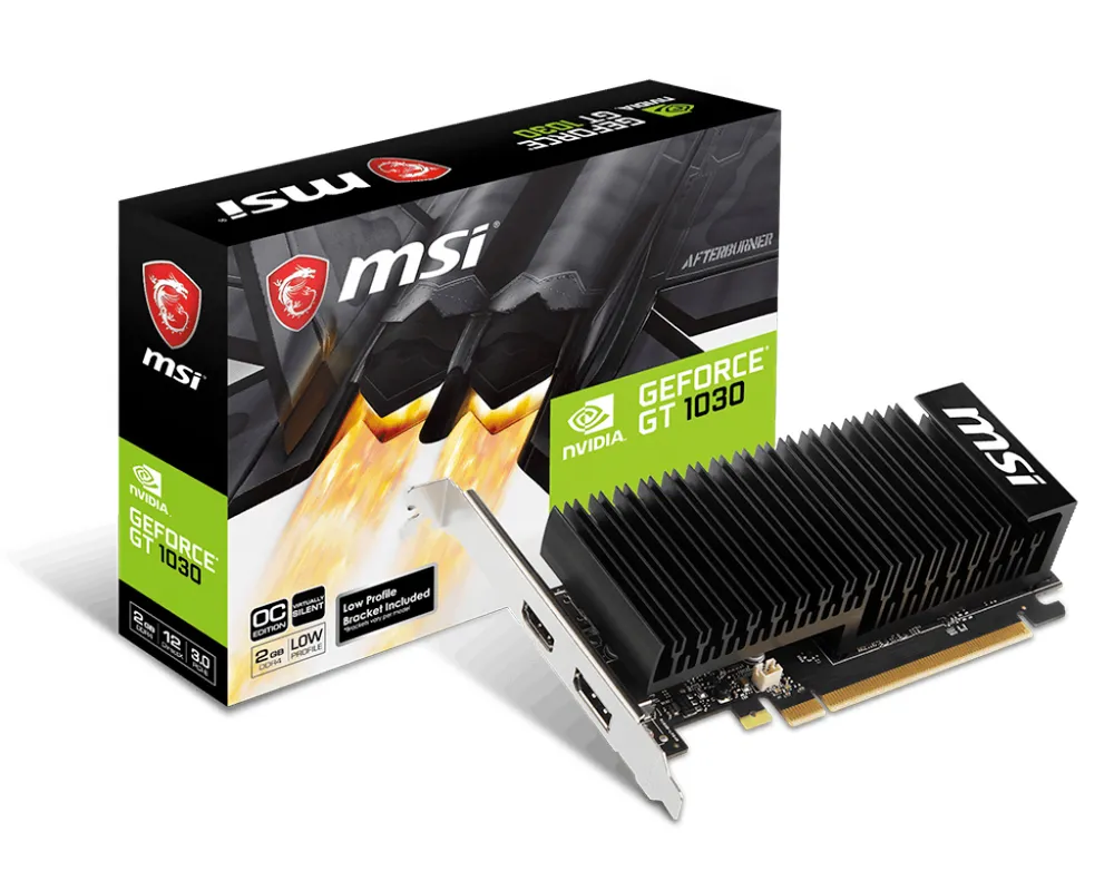 Grafikkarte MSI GT 1030 2GHD4 LP OC 2GB GDDR4 Low Profile Passiv