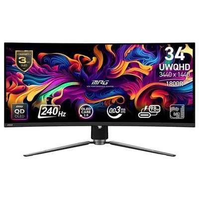 Monitor MSI MPG 341CQPX 34" UWQHD 240Hz QD-OLED Curved 0,03ms USB-C