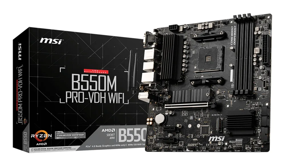 Motherboard MSI B550M PRO-VDH WIFI B550 Sockel AM4 DDR4 Micro-ATX WiFi RGB
