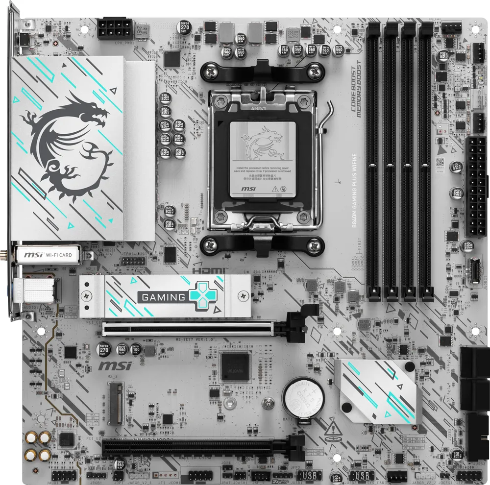 Motherboard MSI B840M GAMING PLUS WIFI6E AMD B840 AM5 DDR5 micro ATX WiFi 6E M.2 2.5GbE