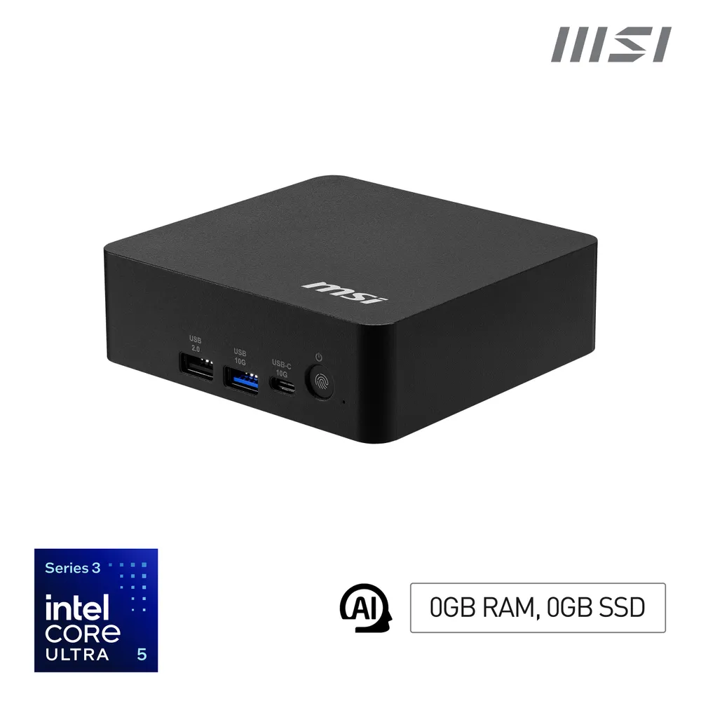 Barebone MSI Cubi NUC AI+ 3MG-005BEU Intel Core Ultra 5 6 Kerne 128GB RAM Wi-Fi 7