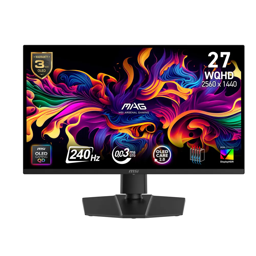 Monitor MSI MAG 271QP QD-OLED 26.5" Wide Quad HD 240Hz OLED 0,03 ms
