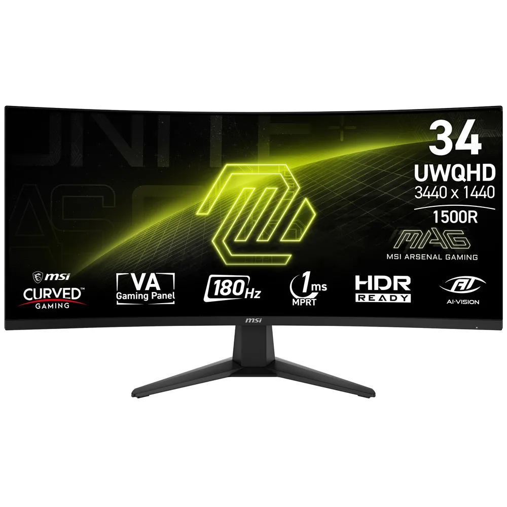 Monitor MSI MAG 346CQ 34" 3440x1440 180Hz VA LCD Curved 1ms Gaming Schwarz