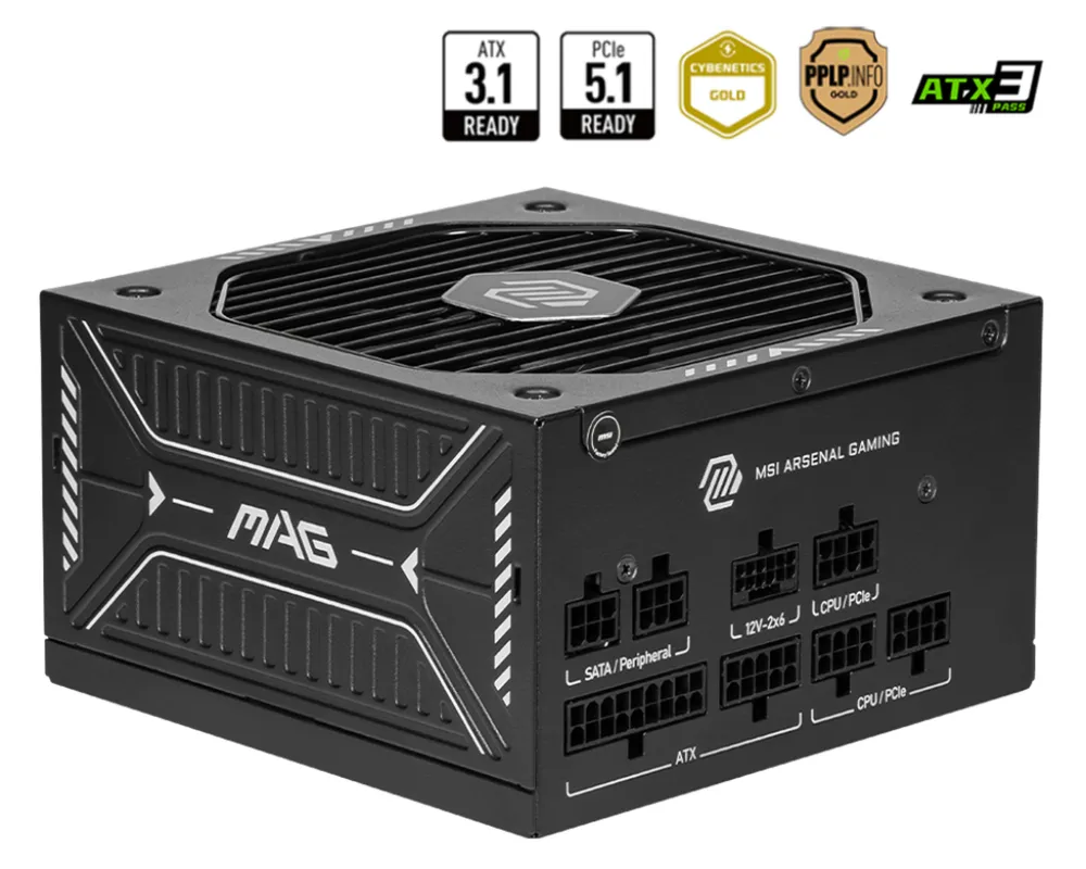 Fuente de Alimentación MSI MAG A650GLS 650W 80 PLUS Gold Modular PCIE5 ATX FDB