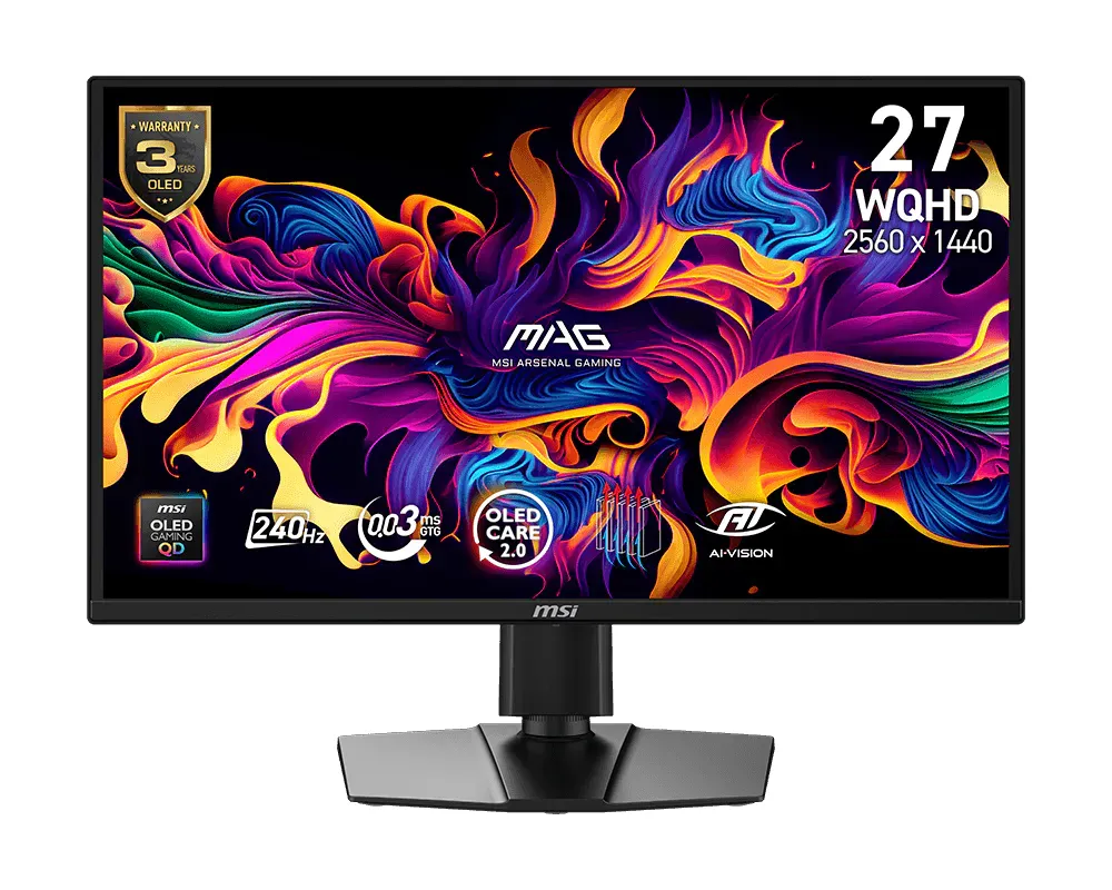 Monitor MSI MAG 272QP QD-OLED 26,5" Wide Quad HD 240Hz QD-OLED Höhenverstellbar 0,03ms