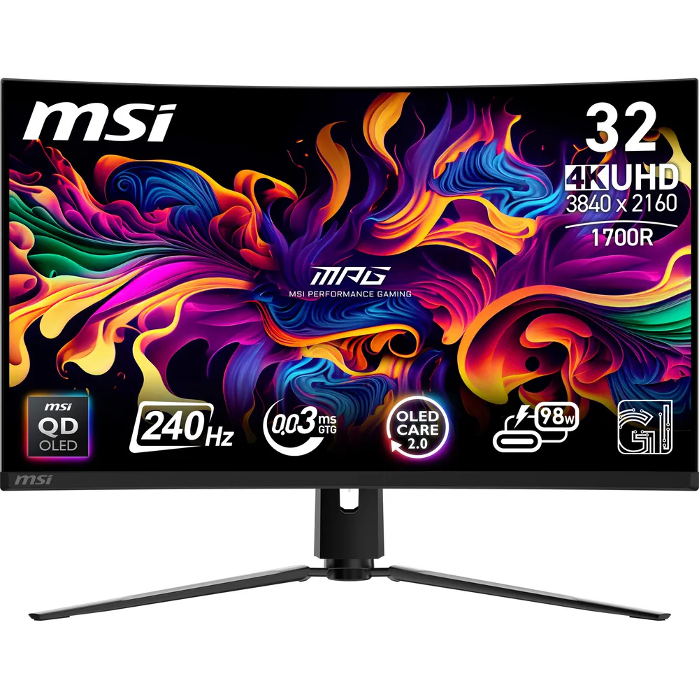 MPG 321CURXDE QD-OLED, Schwarz, 32 Zoll, 4K, Curved, 240 Hz, 0,03 ms