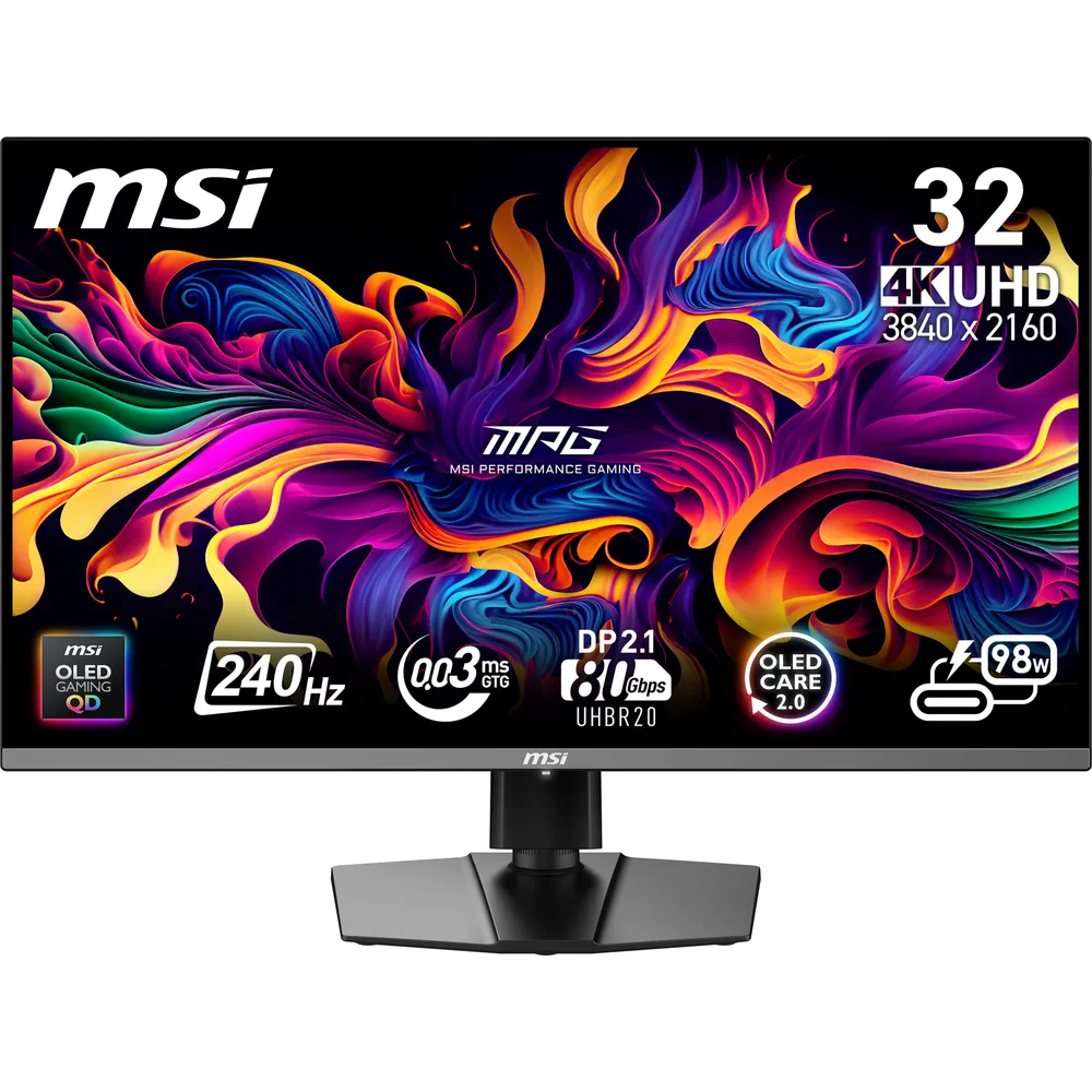 Monitor MSI MPG 322URX QD-OLED 31,5" UltraHD 4K 240Hz QD-OLED G-SYNC HDR Höhenverstellbar