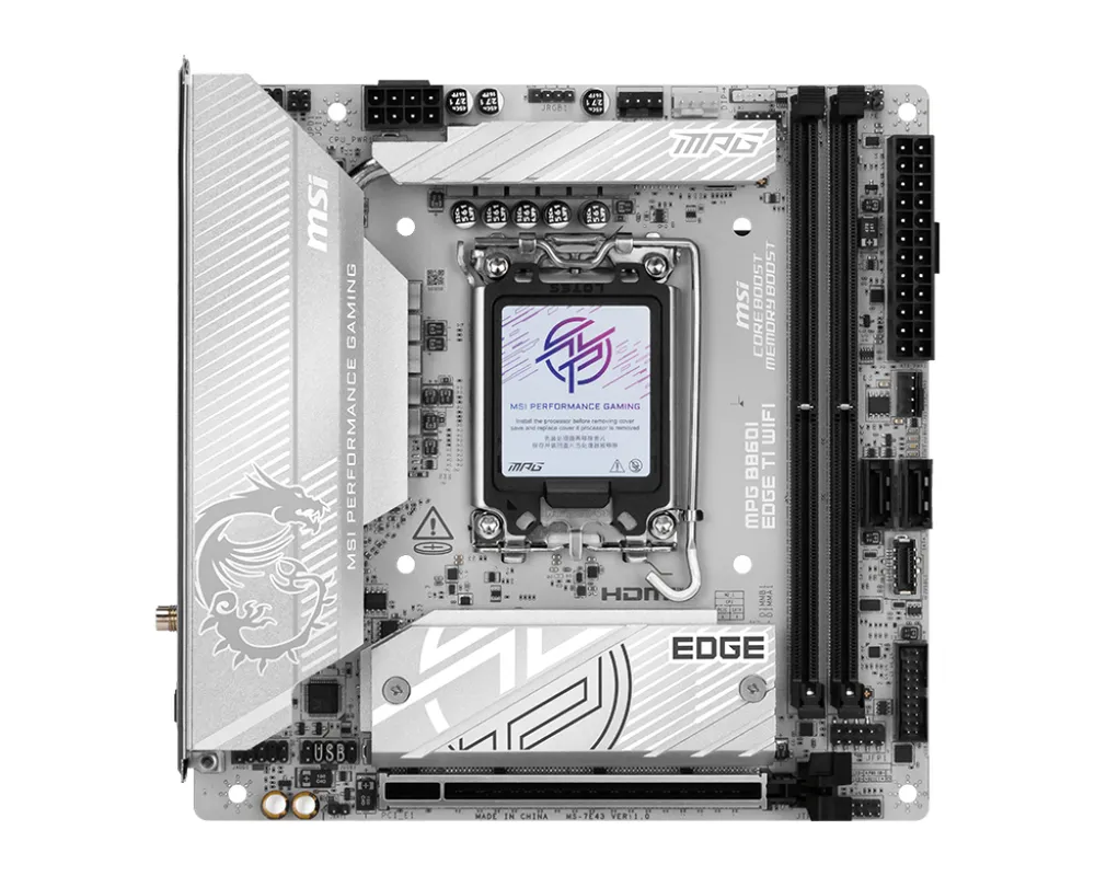 Motherboard MSI MPG B860I EDGE TI WIFI Intel B860 LGA1851 DDR5 Mini-ITX WiFi 7 Thunderbolt 4 5GbE PCIe 5.0