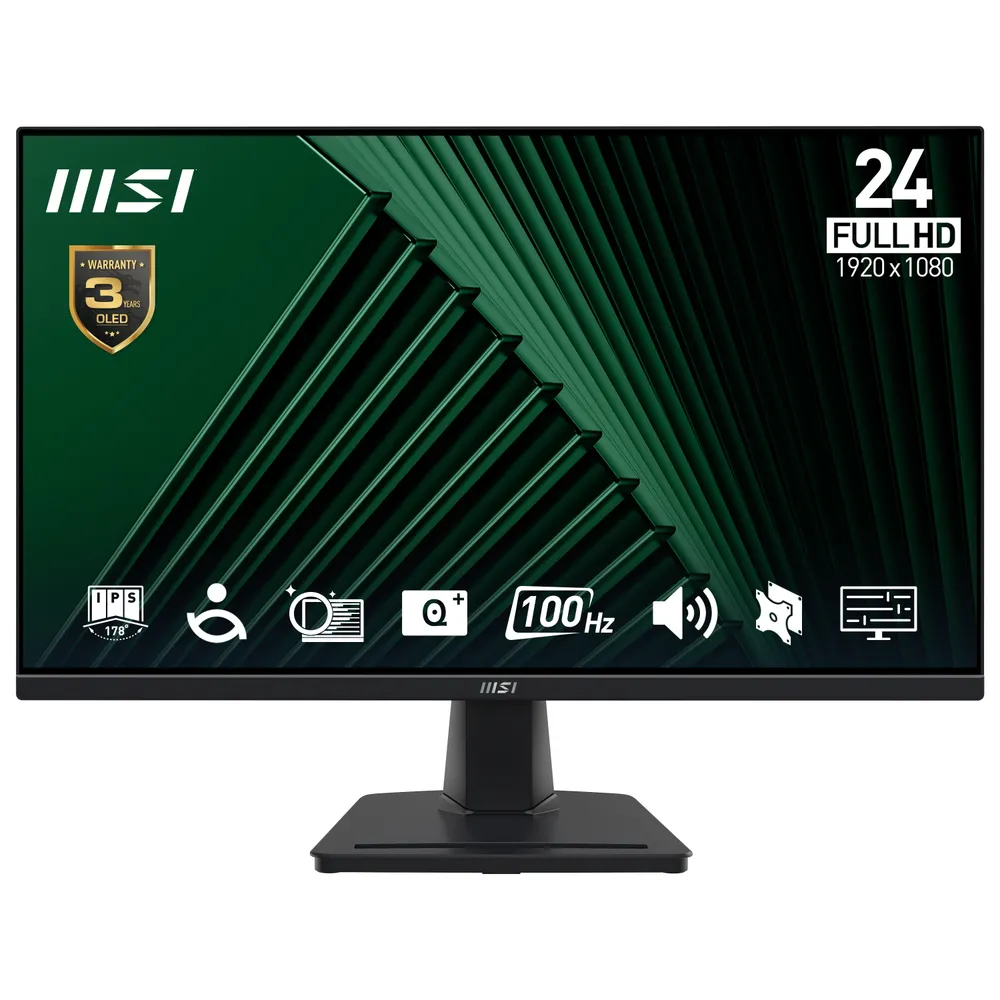 MSI PRO MP245G LED-Monitor (60,5 cm/24 ", 1920 x 1080 px, Full HD, 1 ms Reaktionszeit, 100 Hz, IPS-LED, neigbar)