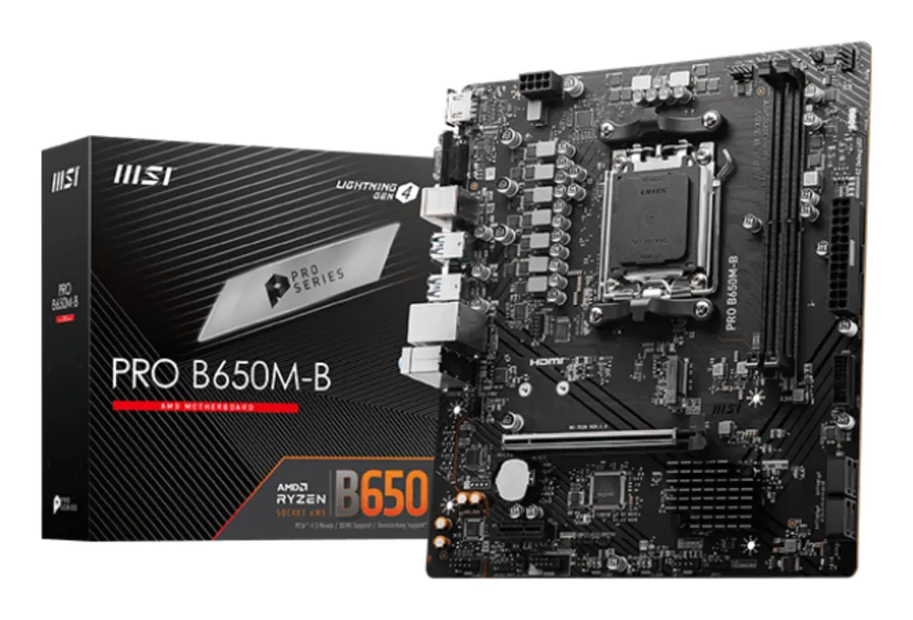MSI B650 AM5 Micro ATX PRO B650M-B Motherboard DDR5 LAN 2.5G HDMI M.2 Gen4 Audio 7.1