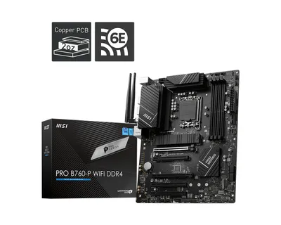 Motherboard MSI PRO B760-P Intel B760 LGA 1700 DDR4 ATX WiFi 6E 2.5GbE RAID