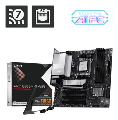 Motherboard MSI PRO B850M-P WIFI AMD B850 Socket AM5 DDR5 micro ATX WiFi 7 PCIe 5.0 RAID