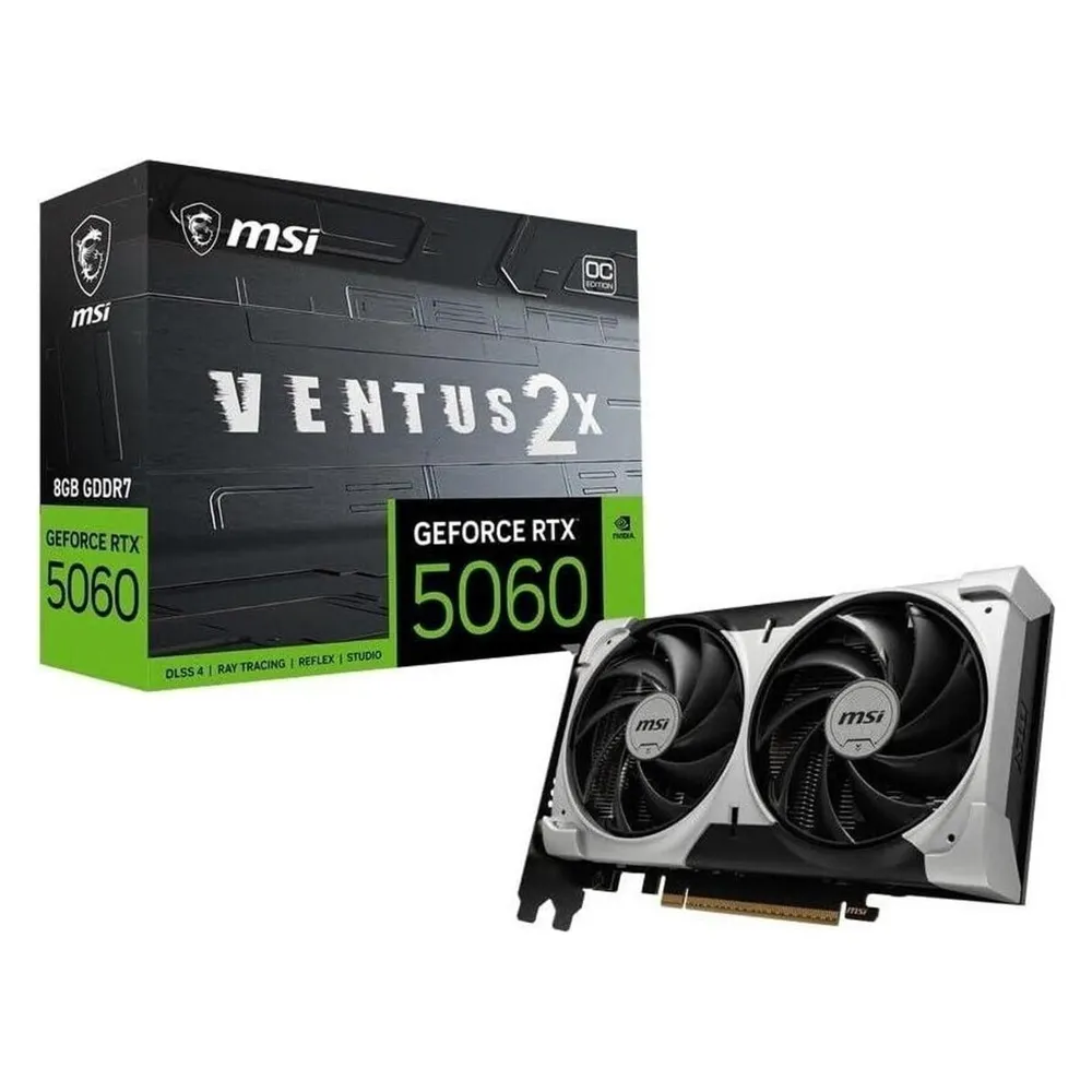MSI GeForce RTX 5060 VENTUS 2X OC Grafikkarte 8GB GDDR7 DLSS4 RTX Reflex 2 KI Raytracing