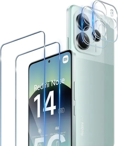 MSM Displayschutzglas 2X Schutzglas (Display + Kamera) für Xiaomi Redmi Note 14 5G