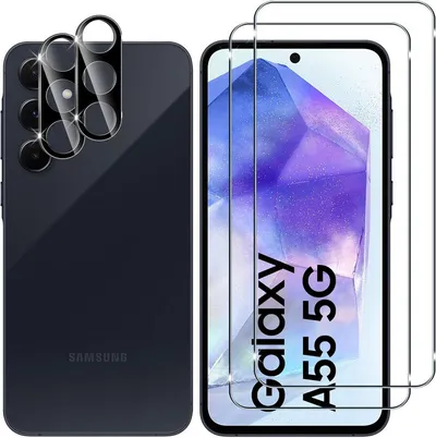 MSM Displayschutzglas 2X Schutzglas (Display + Kamera) für Samsung Galaxy A55 5G Panzerfolie
