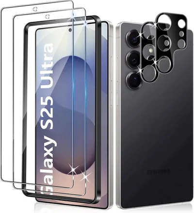 MSM Displayschutzglas 2X Schutzglas (Display + Kamera) für Samsung Galaxy S25 Ultra 5G