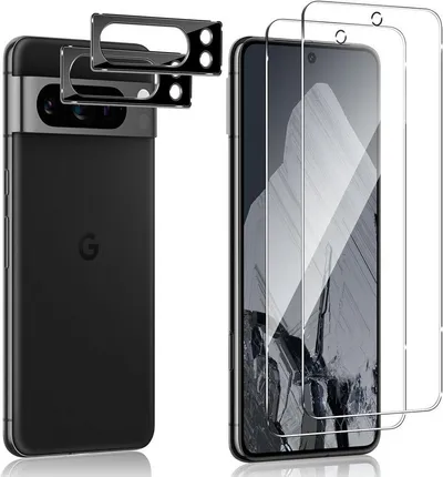 MSM Displayschutzglas 2X Schutzglas (Display + Kamera) für Google Pixel 8 Pro Panzerfolie
