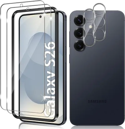MSM Displayschutzglas 2X Schutzglas (Display + Kamera) für Samsung Galaxy S26 Panzerfolie