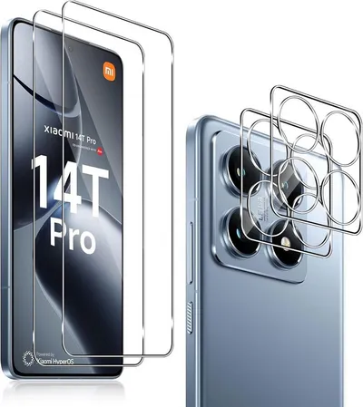 MSM Displayschutzglas 2X Schutzglas (Display + Kamera) für Xiaomi 14T Pro 5G Panzerfolie