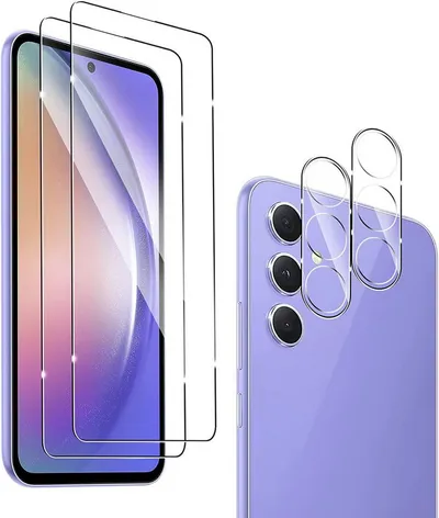 MSM Displayschutzglas 2X Schutzglas (Display + Kamera) für Samsung Galaxy A54 5G Panzerfolie
