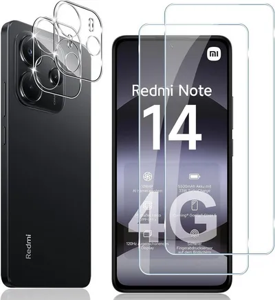 MSM Displayschutzglas 2X Schutzglas (Display + Kamera) für Xiaomi Redmi Note 14 4G