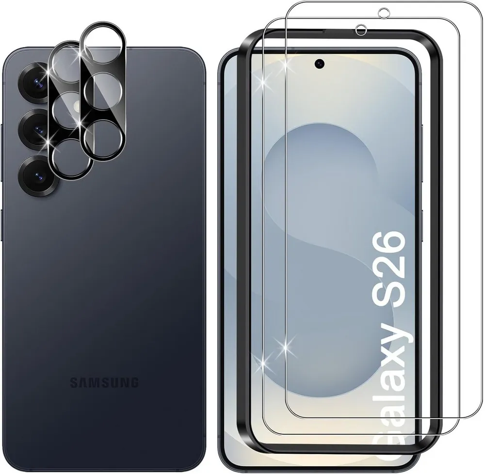 MSM Displayschutzglas 2X Schutzglas (Display + Kamera) für Samsung Galaxy S26 Panzerfolie