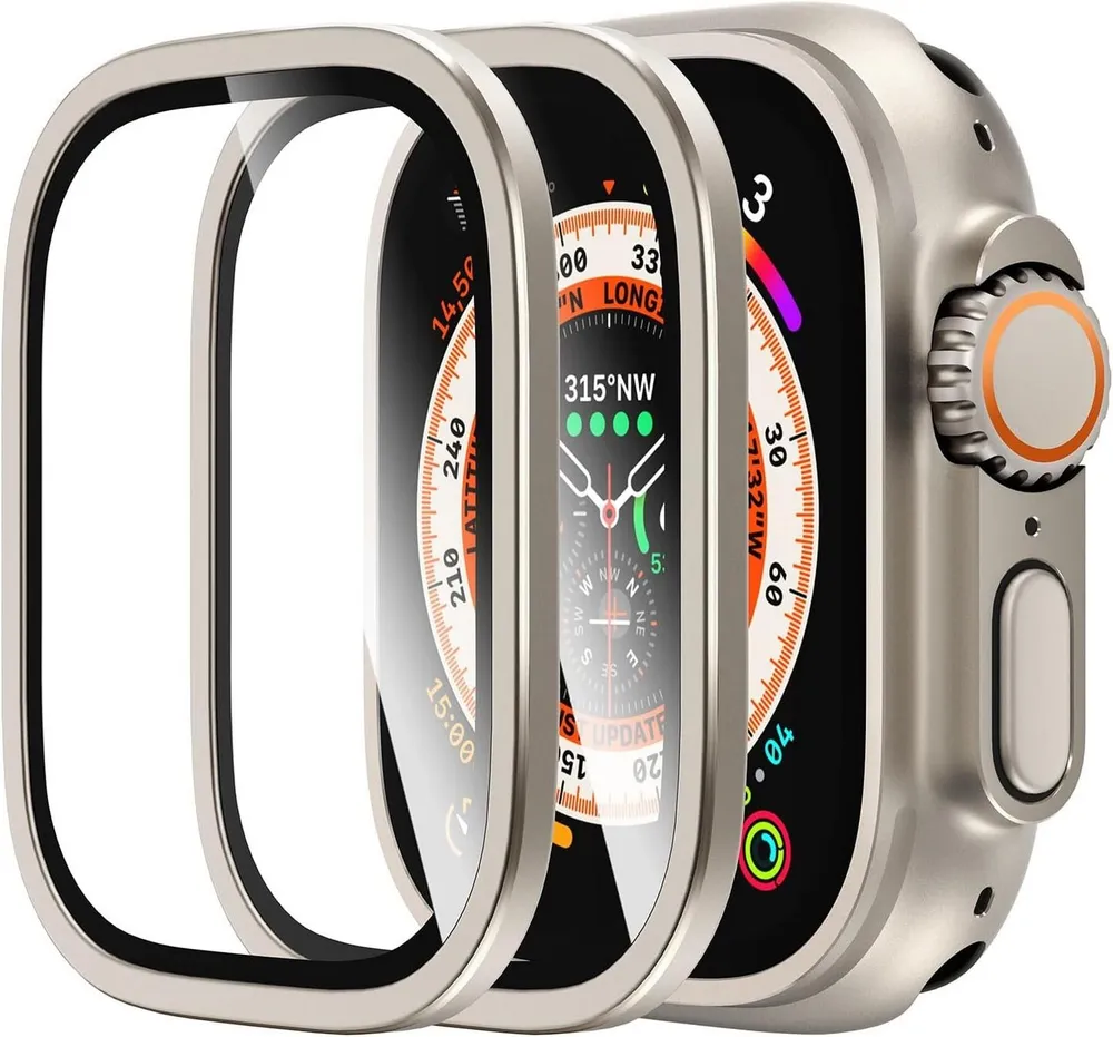MSM Displayschutzglas 2X Schutzglas für Apple Watch Ultra 2 / Ultra 49mm Panzerfolie Titan