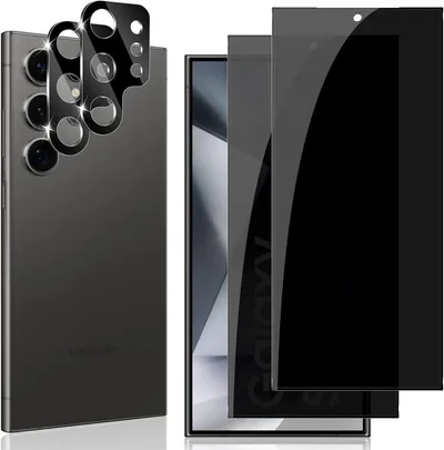 MSM Displayschutzglas 4in1 Schutzglas für Samsung Galaxy S24 Ultra Panzerfolie Blickschutz