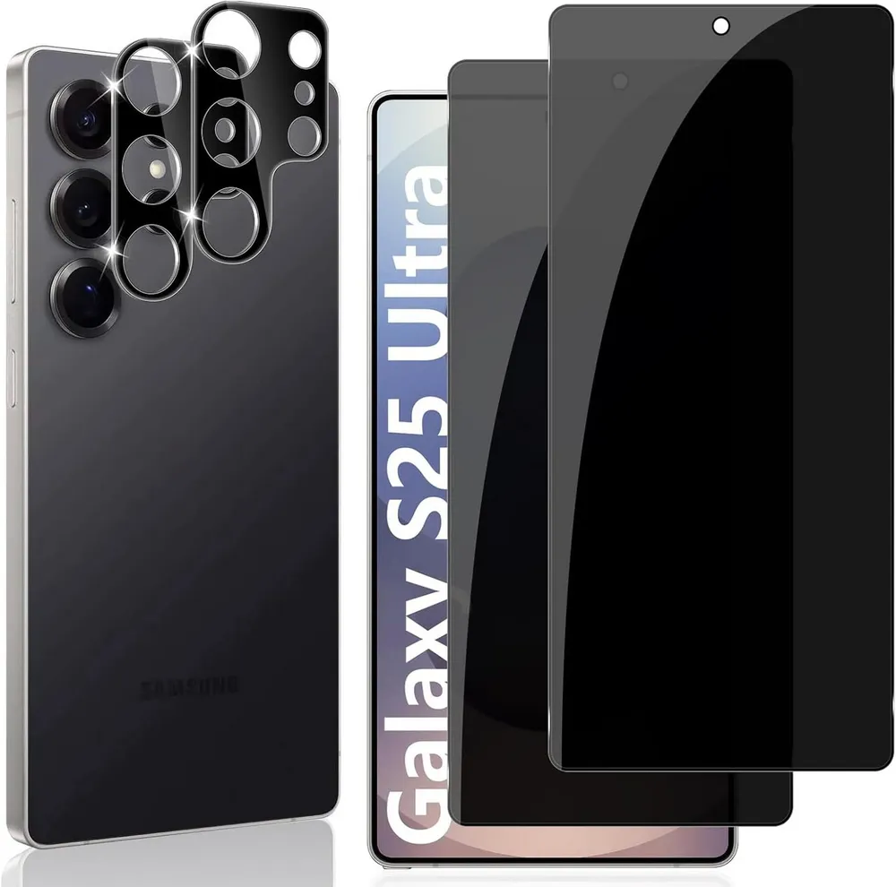 MSM Displayschutzglas 4in1 Schutzglas für Samsung Galaxy S25 Ultra Panzerfolie Blickschutz