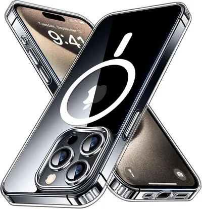 MSM Handyhülle Hülle für Apple iPhone 15 Pro / Max Hard Schutz MagSafe KLAR