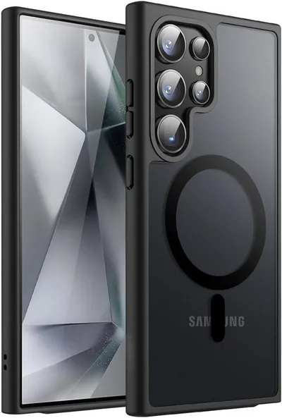 MSM Handyhülle Hülle für Samsung Galaxy S24 /Plus / Ultra Hard MagSafe Schwarz