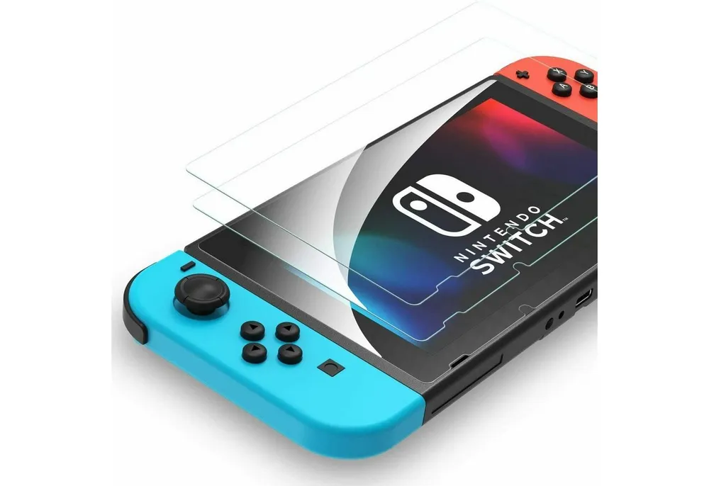 MSM Schutzfolie 2X Schutzglas für Nintendo Switch Panzerfolie Display Schutz 9H