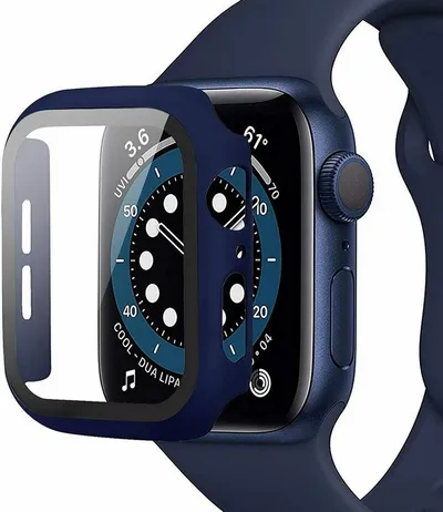 MSM Smartwatch-Hülle Hülle für Apple Watch Series 4 5 6 SE Case 40mm 44mm Schutzglas 9H