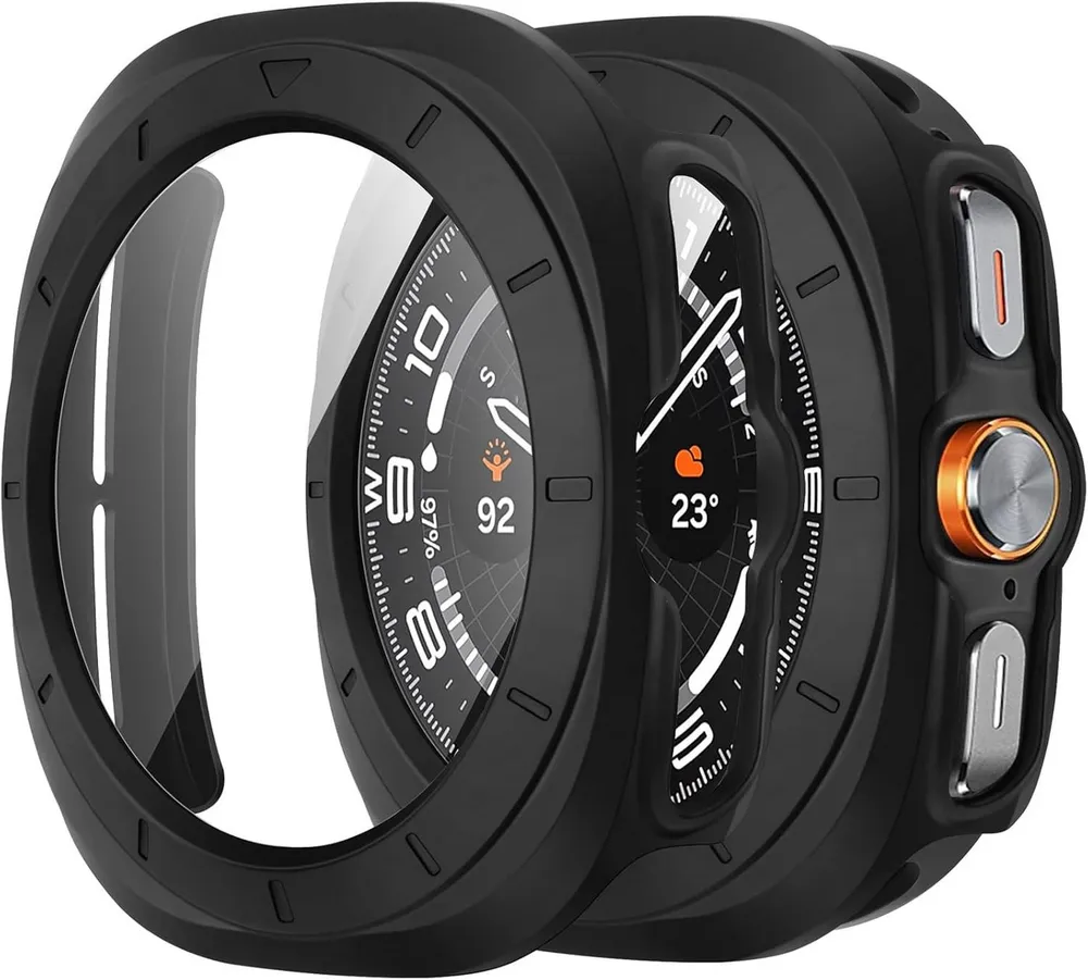 MSM Smartwatch-Hülle Hülle für Samsung Galaxy Watch Ultra 47mm 2025 Schutzglas Panzerfolie