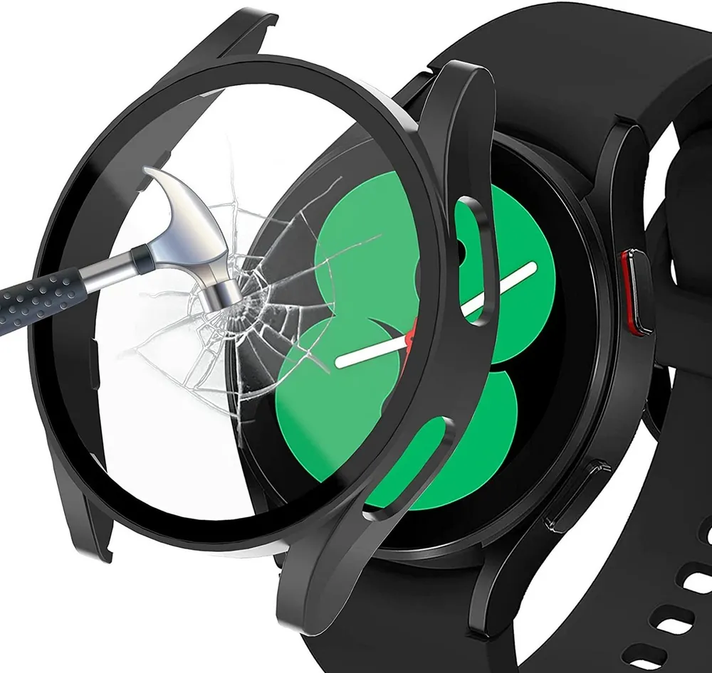 MSM Smartwatch-Hülle Hülle für Samsung Galaxy Watch 4 40mm 44mm Schutzglas Case Panzerfolie