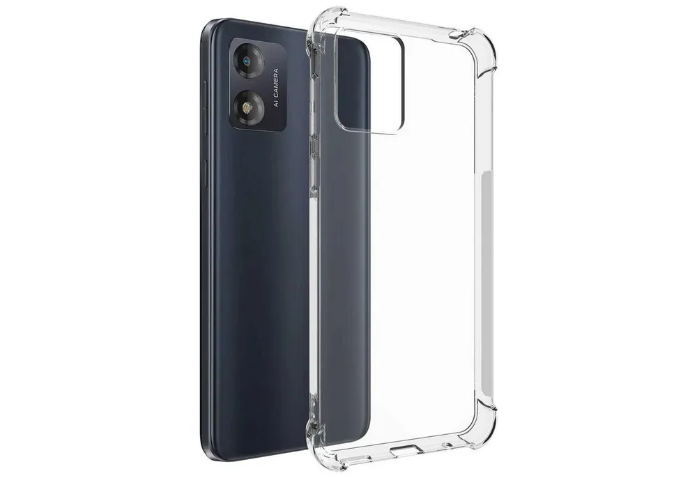 mtb more energy Smartphone-Hülle Clear Armor Case für Motorola Moto E13 (6.5), Transparente TPU Schutzhülle Case Backcover mit Anti-Shock Verstärkung