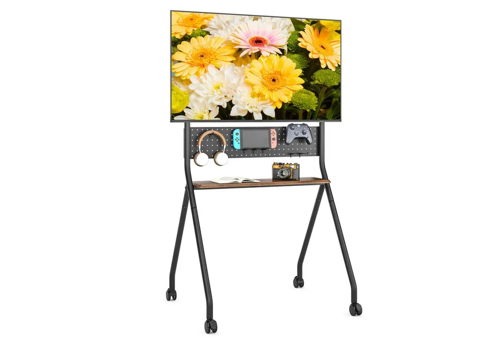 muchen TV-Ständer TV Ständer Rollbar für 32-85 Zoll Fernseher bis 60kg Höhenverstellbar, (bis 85 Zoll, Für Fernseher 85 75 65 58 55 43 40 32 Zoll, Für SAMSUNG HISENSE PHILIPS LG TCL Fernseher)